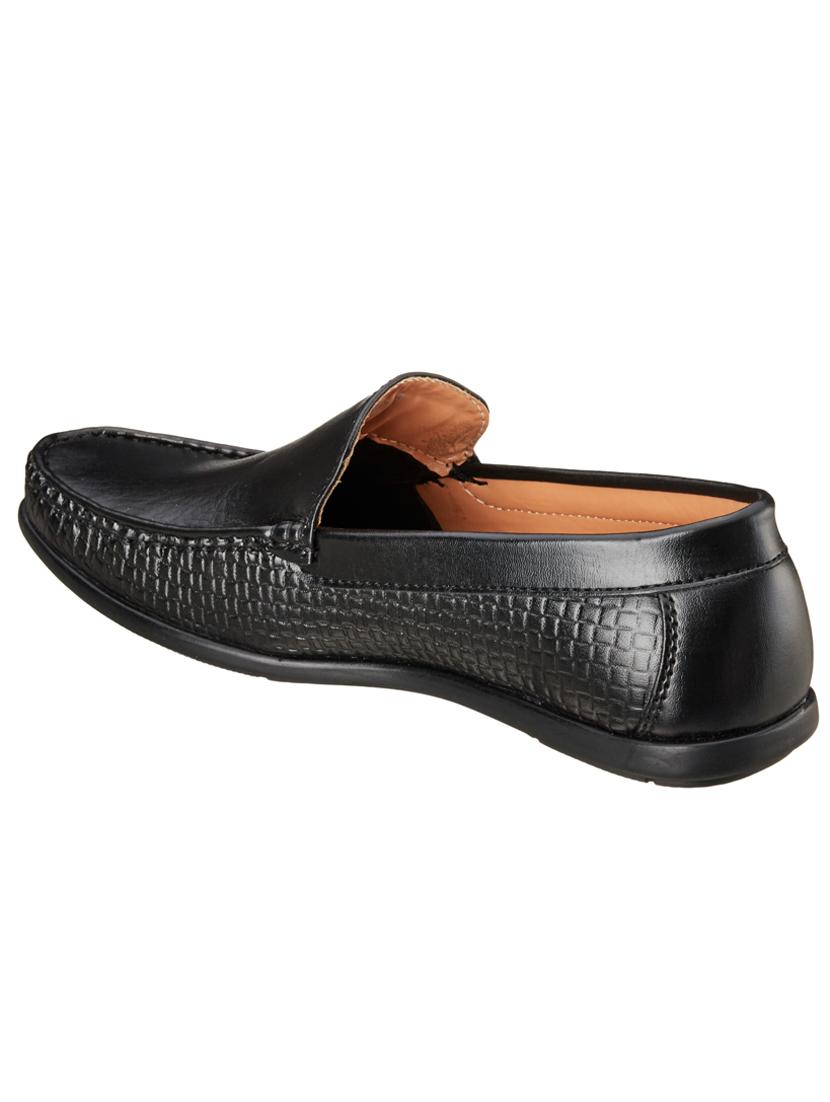 black synthetic slip on loafers - 18259653 - Standard Image - 2