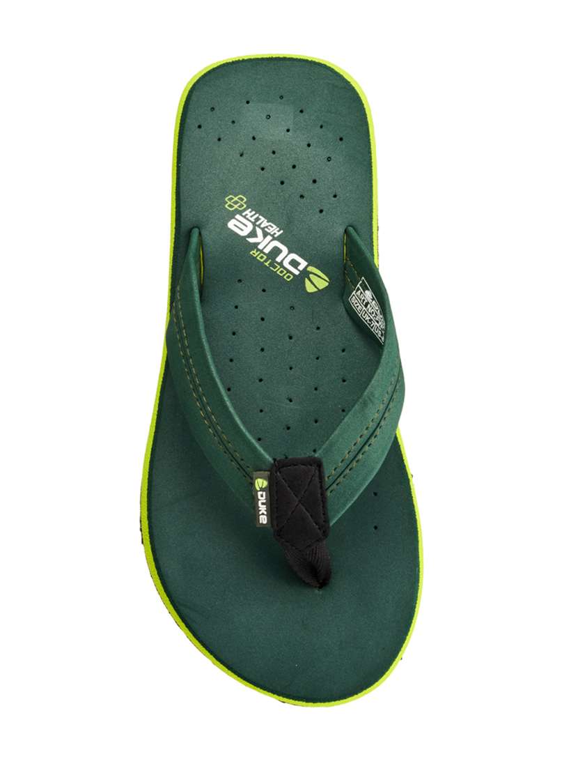 green synthetic & mesh slip on flip flops - 18259664 -  Standard Image - 2