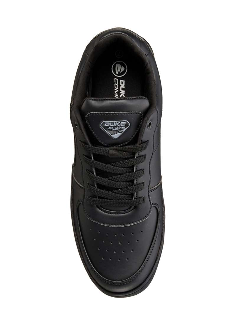 black pu lace up sneakers - 18259676 -  Standard Image - 2