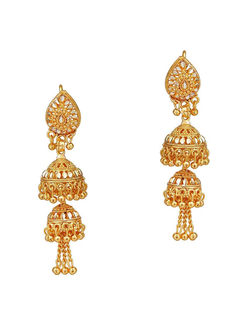 one gram gold plated jhumka earrings