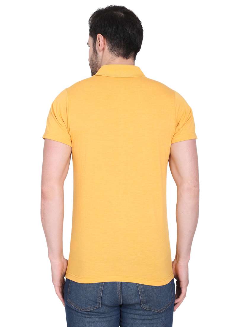 yellow solid polo t-shirt - 18259825 -  Standard Image - 2