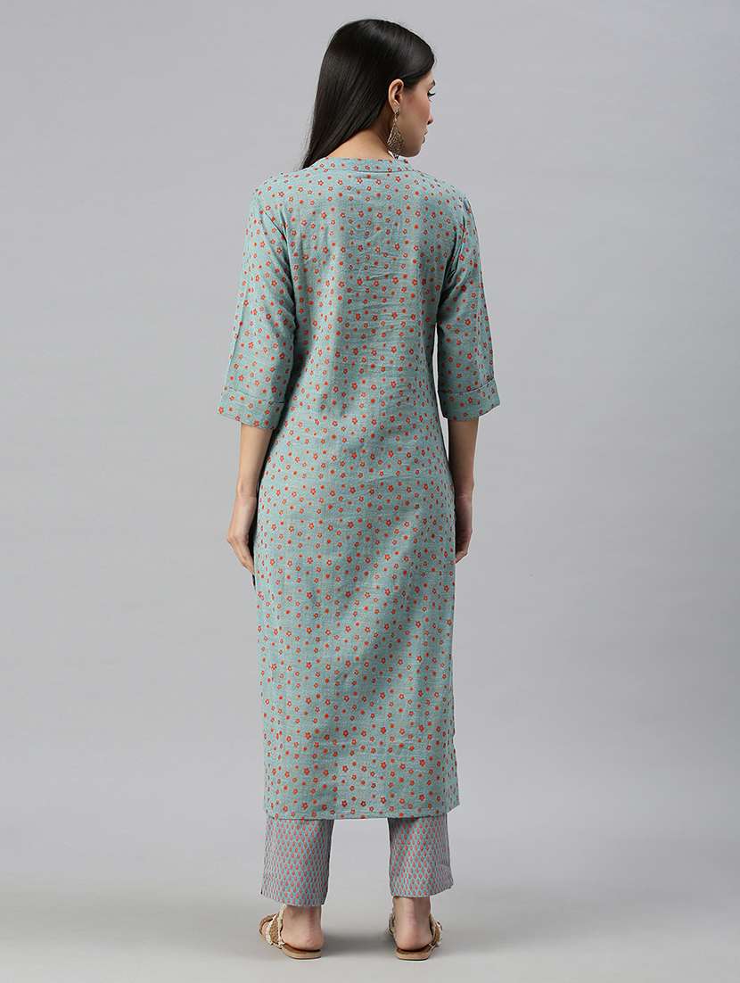 women self design mandarin neck kurta pant set  - 18260906 -  Standard Image - 2