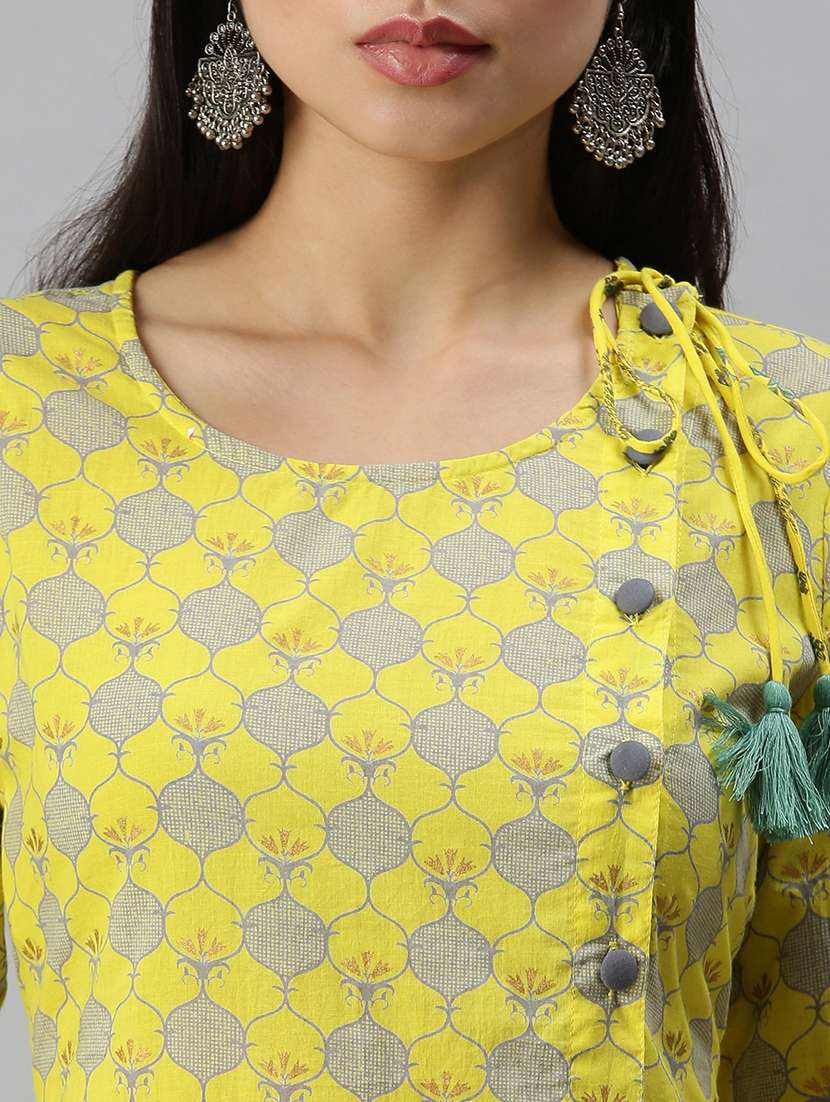 Women Printed Round Neck Kurta Palazzo Set