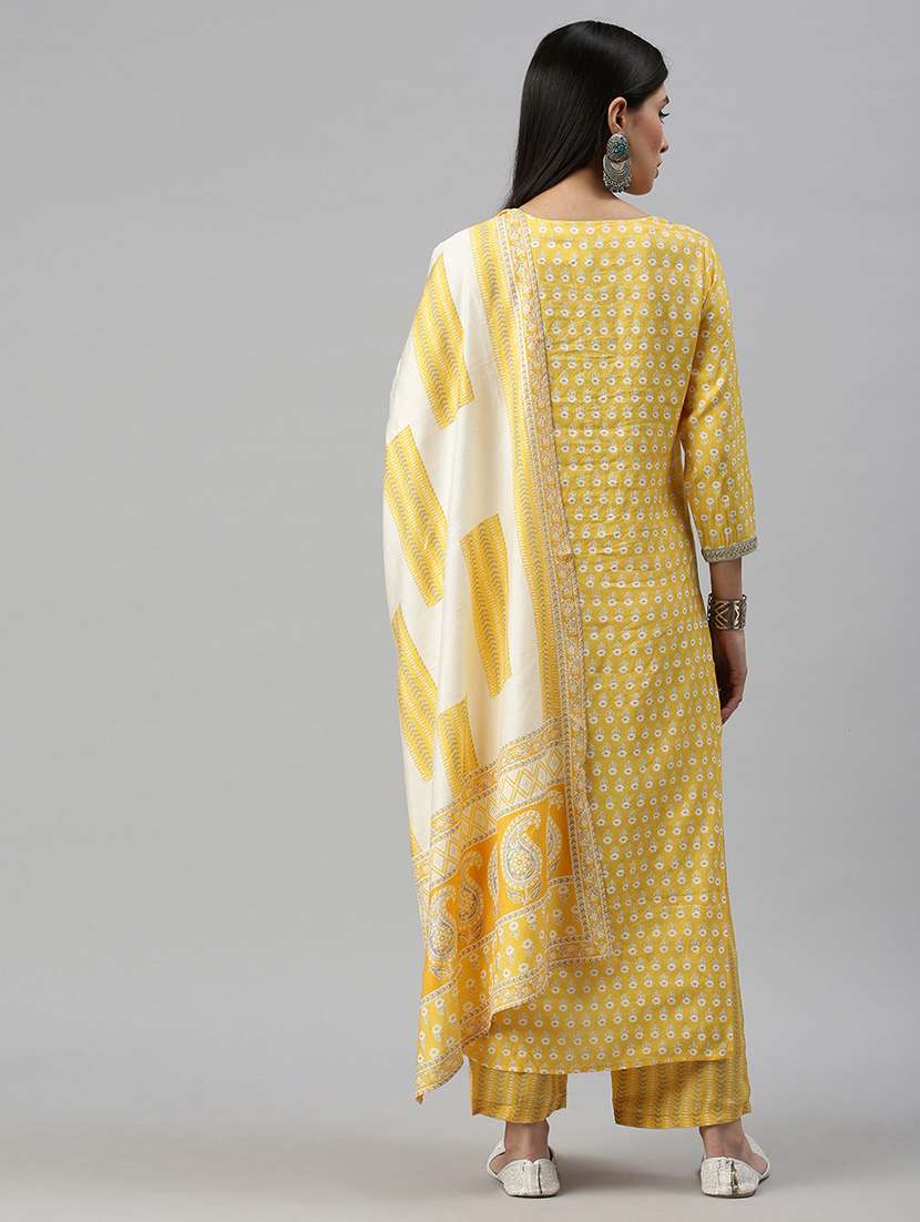 women floral kurta palazzo set with dupatta - 18260925 -  Standard Image - 2