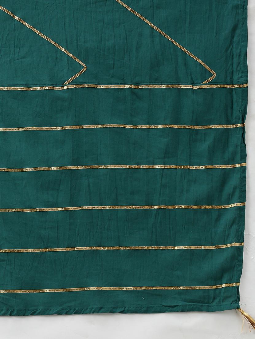 women gota work kurta palazzo set with dupatta - 18260940 - Standard Image - 7