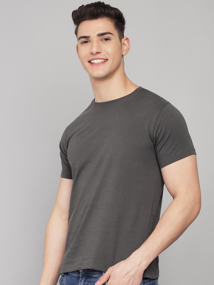 grey solid t-shirt - 18260962 - Standard Image - 2