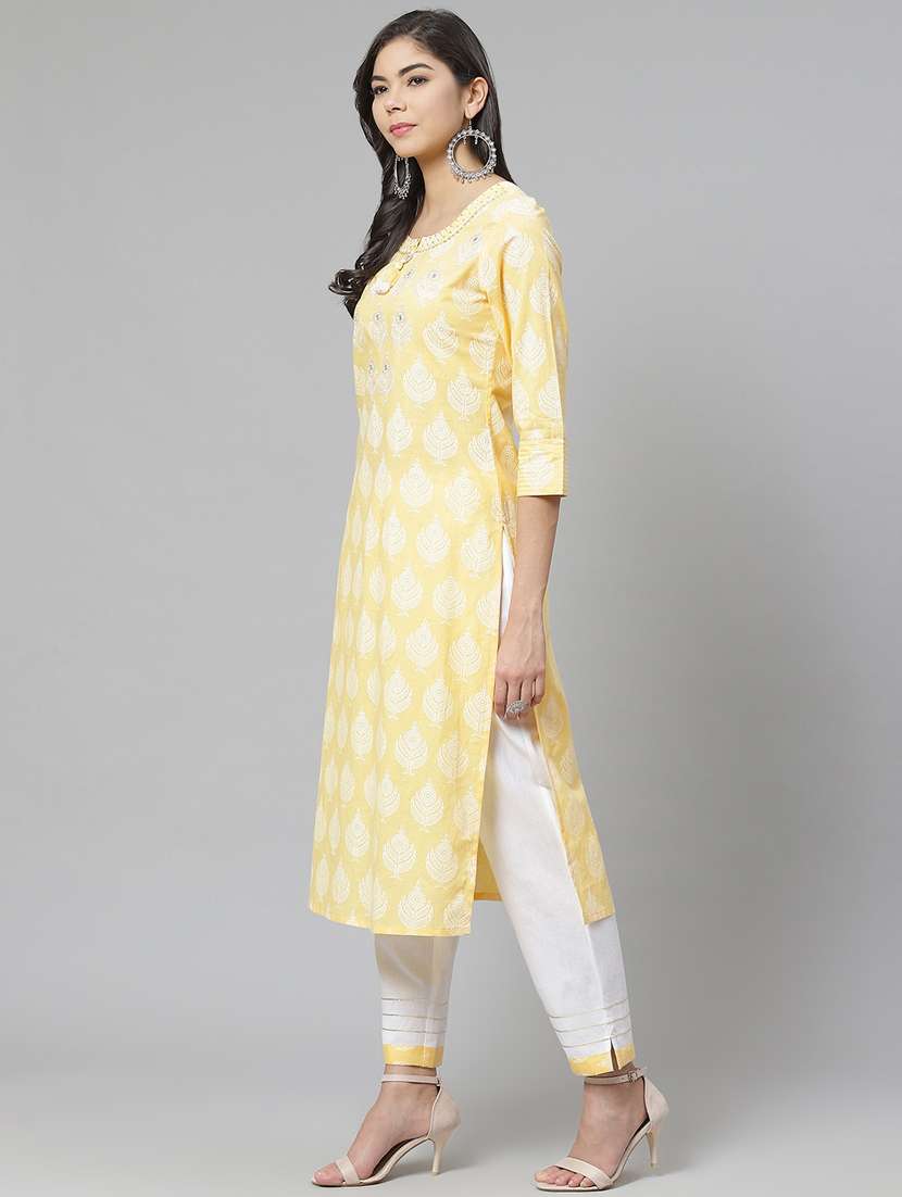 multi colored cotton blend kurta pant set - 18261097 - Standard Image - 2