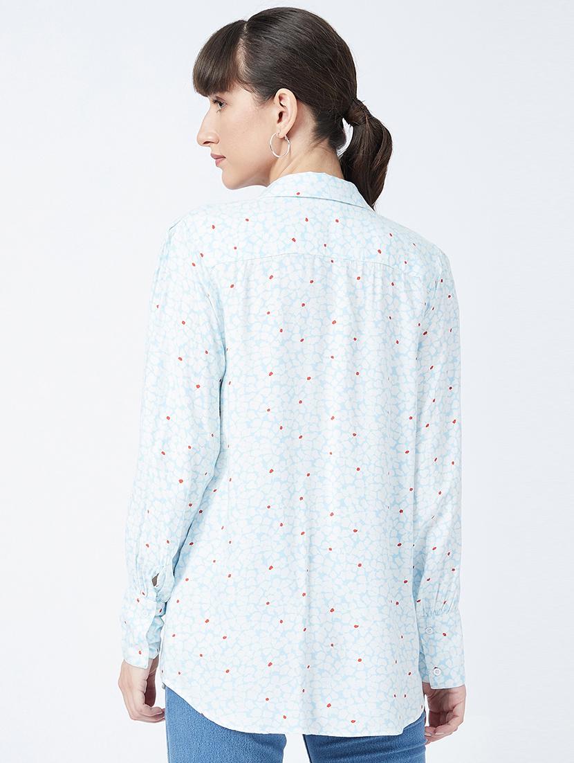 curved hem floral shirt - 18261445 - Standard Image - 2