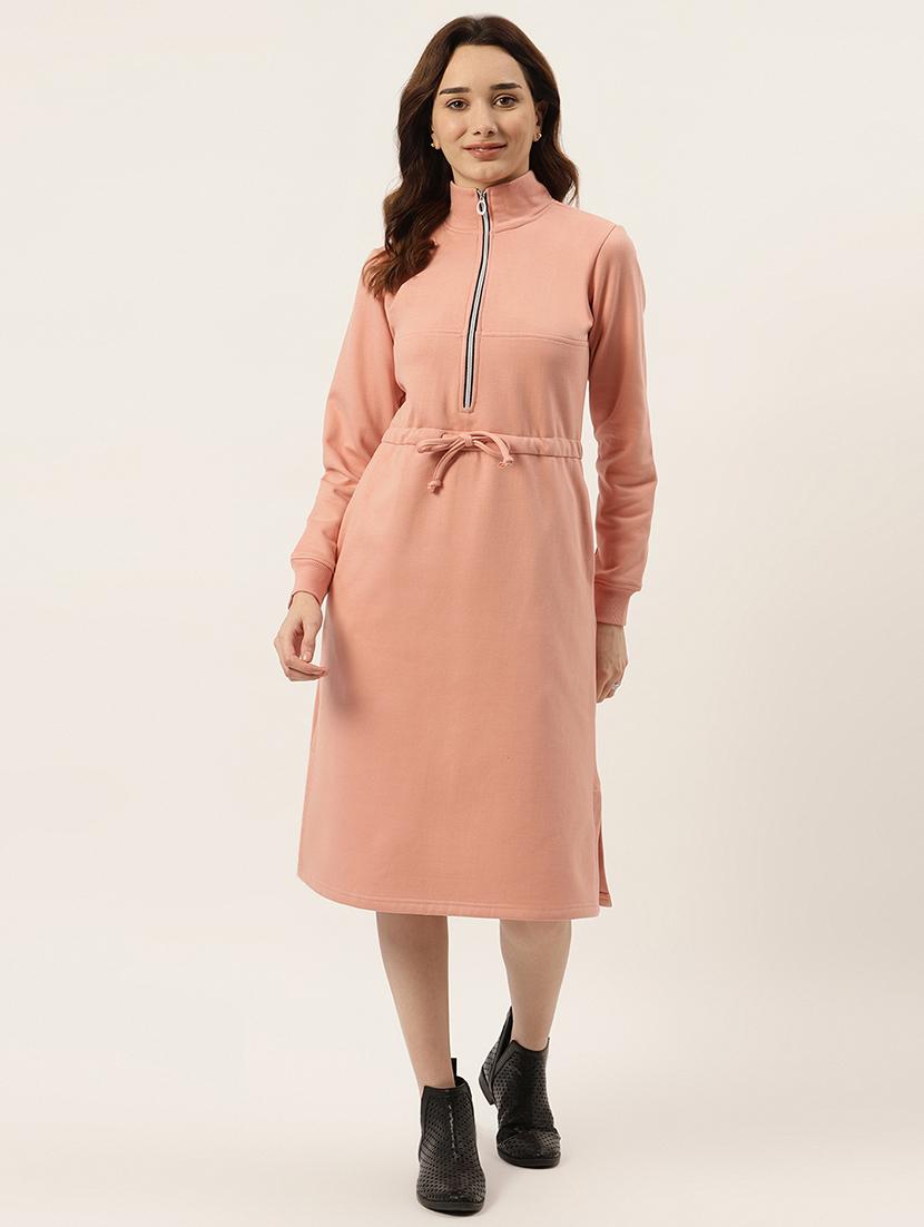 tie front solid straight dress - 18261673 - Zoom Image - 0