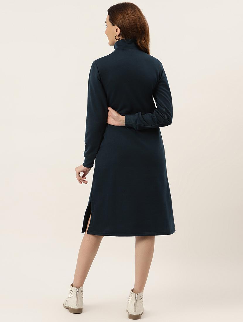 tie front solid straight dress - 18261679 - Standard Image - 2