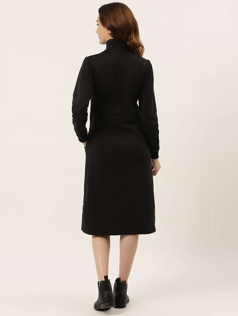 tie front solid straight dress - 18261691 - Standard Image - 2