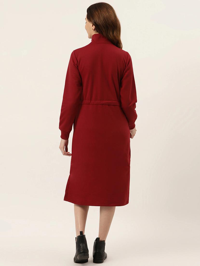 tie front solid straight dress - 18261697 - Standard Image - 2