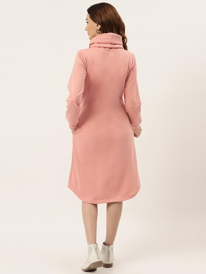 cowl neck solid shift dress - 18261709 - Standard Image - 2