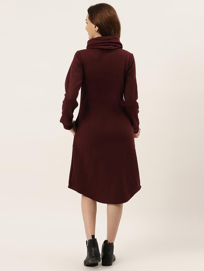 cowl neck solid shift dress - 18261721 - Standard Image - 2
