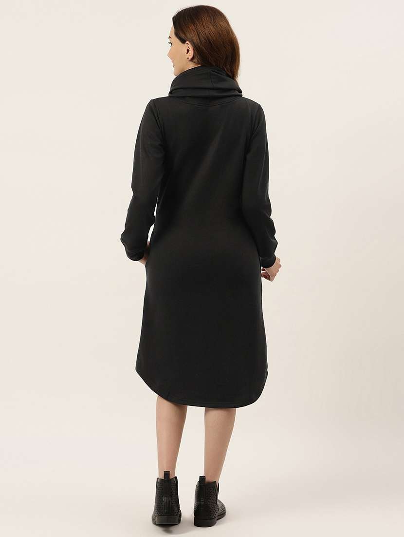 cowl neck solid shift dress - 18261727 - Standard Image - 2
