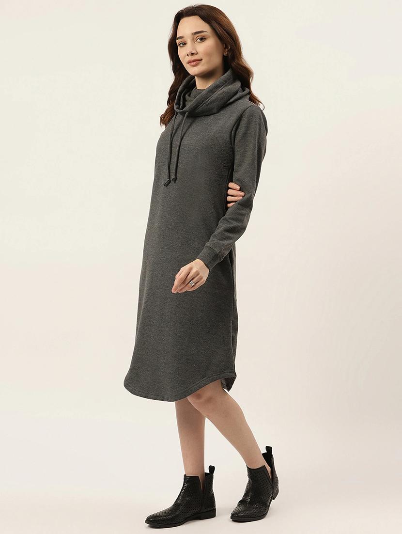 cowl neck solid shift dress - 18261739 - Standard Image - 2