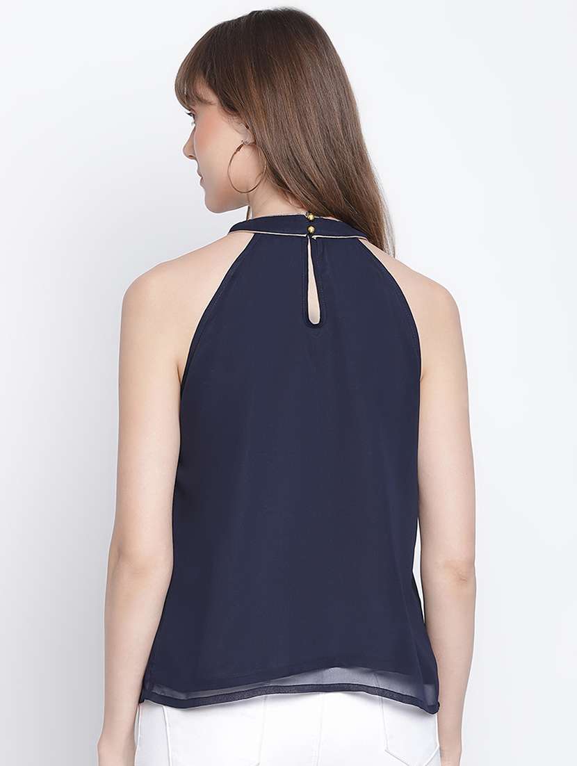 Women's Ruffle Halter Neck Top