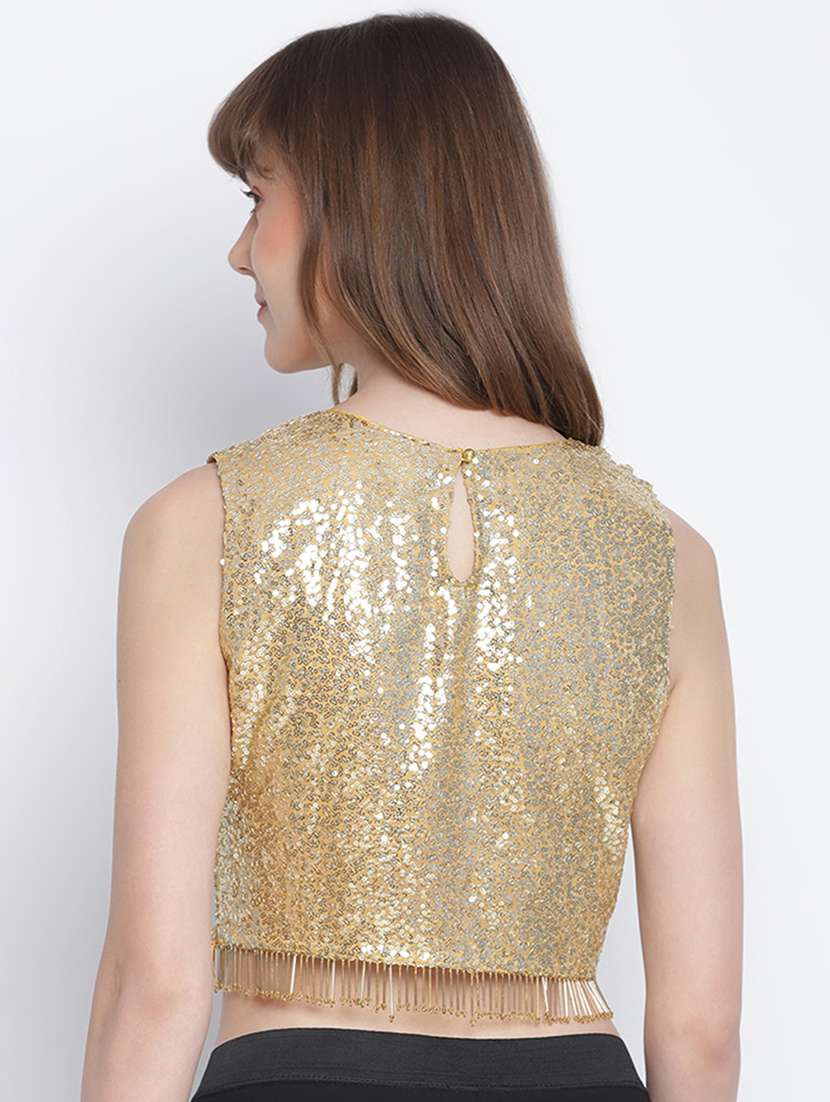 women's crop round neck top - 18262071 -  Standard Image - 2