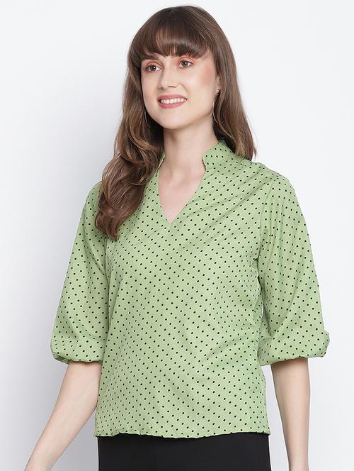 women's straight mandarin neck top - 18262072 - Standard Image - 0