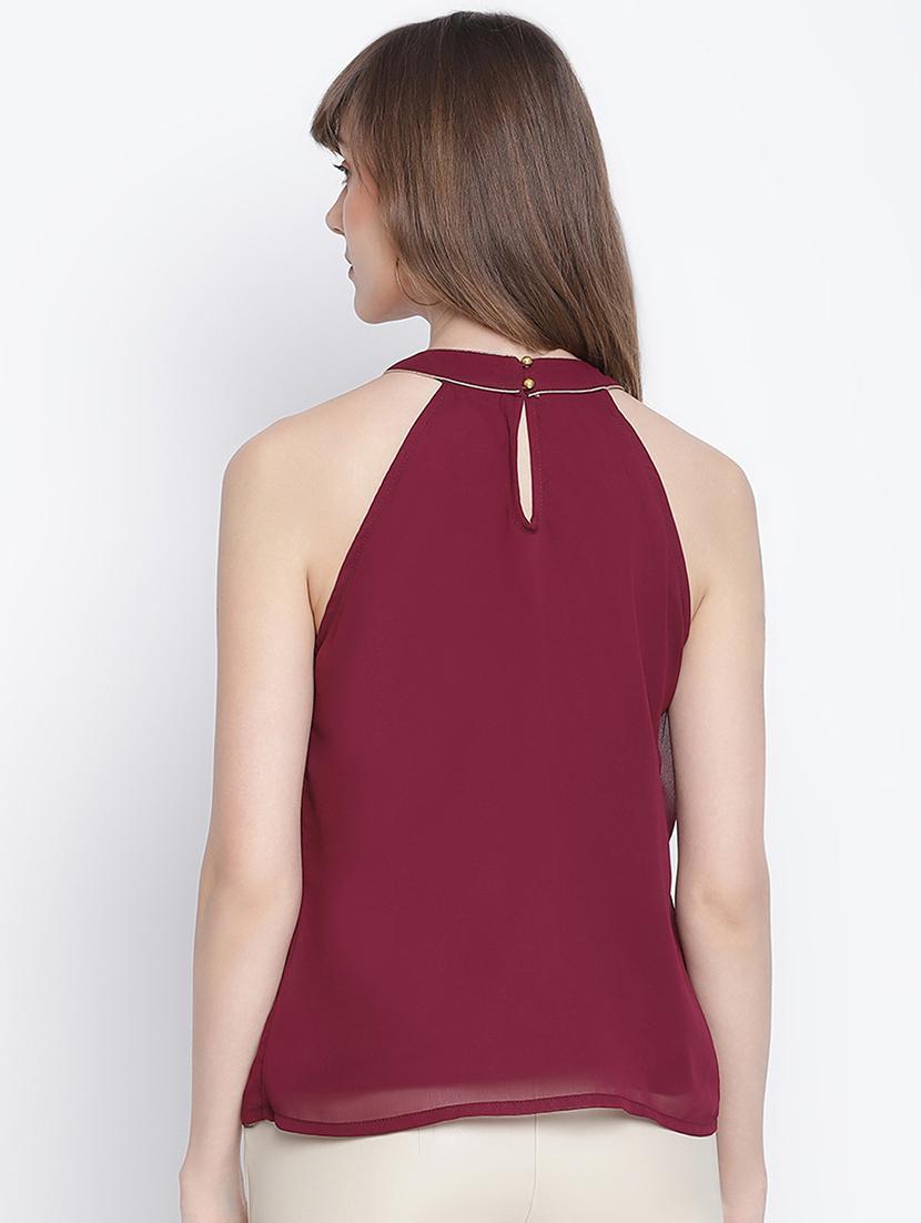 women's layered halter neck top - 18262079 - Standard Image - 2