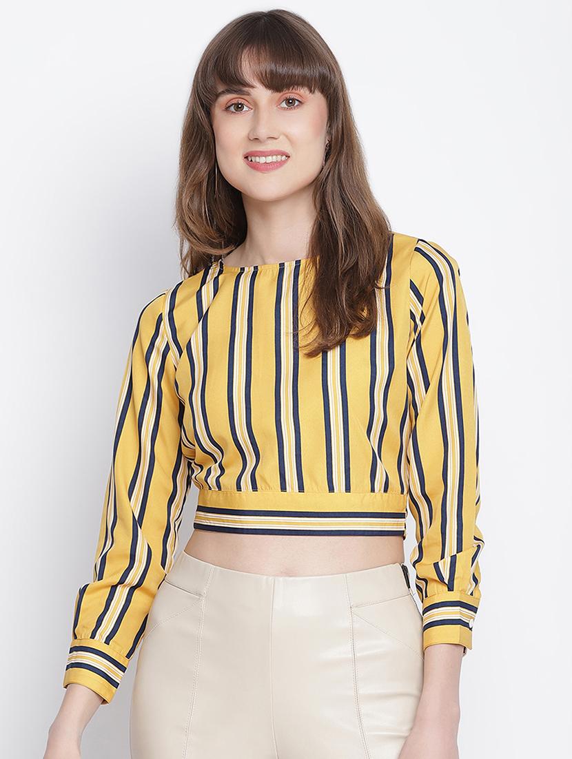 women's crop round neck top - 18262083 -  Zoom Image - 0