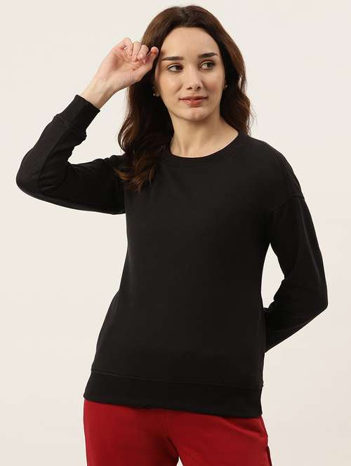 round neck solid sweatshirt - 18262958 -  Standard Image - 0