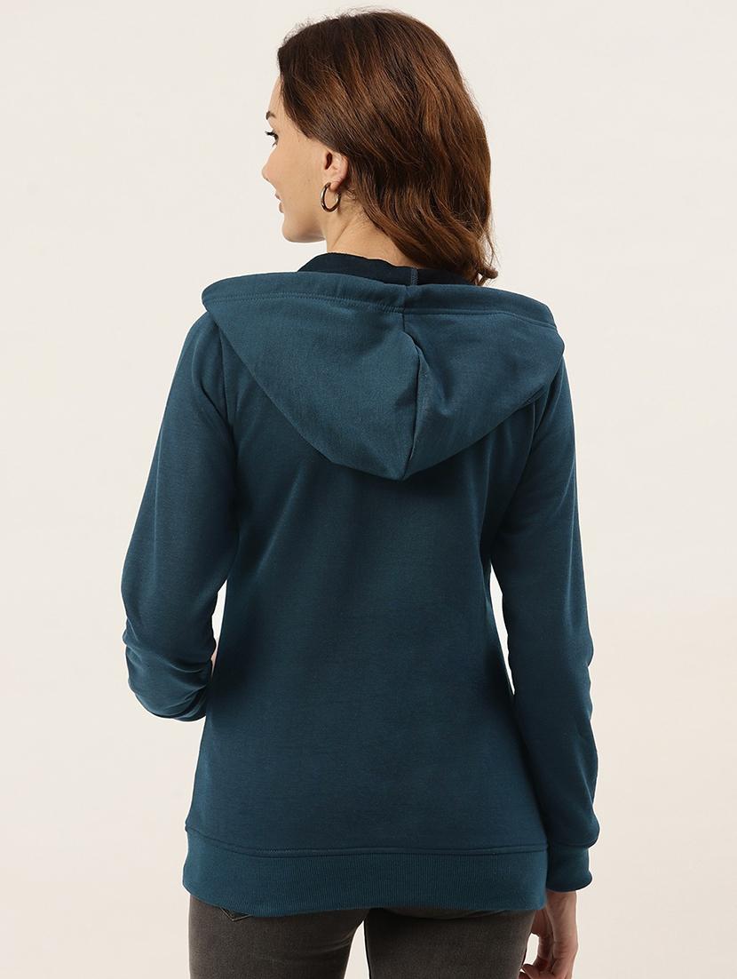 hooded neck solid sweatshirt - 18262982 - Standard Image - 2