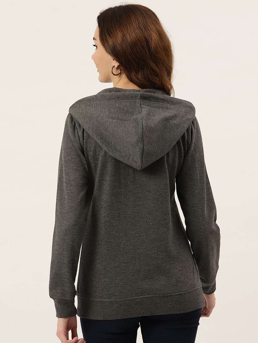 hooded neck solid  sweatshirt - 18263006 -  Standard Image - 2