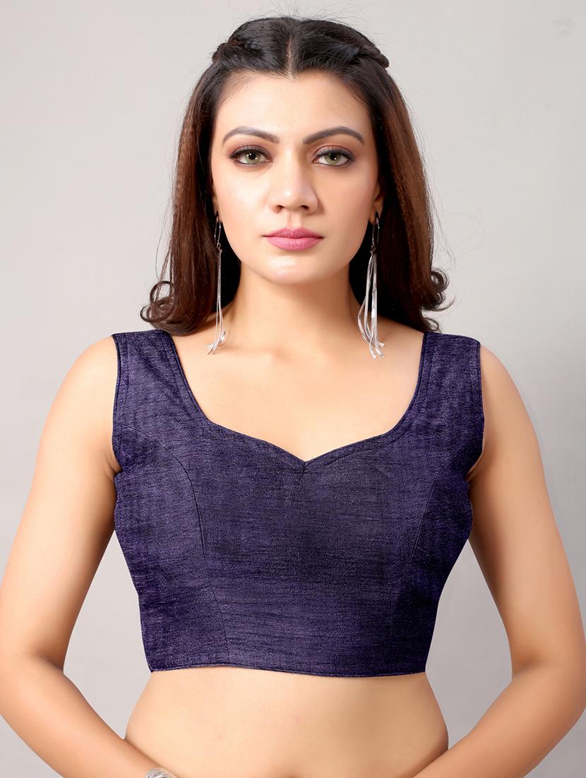 blue chiffon printed saree with blouse - 18264068 - Standard Image - 2