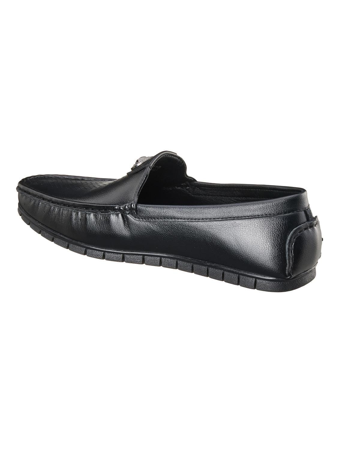 black synthetic slip on loafers - 18264126 - Standard Image - 2