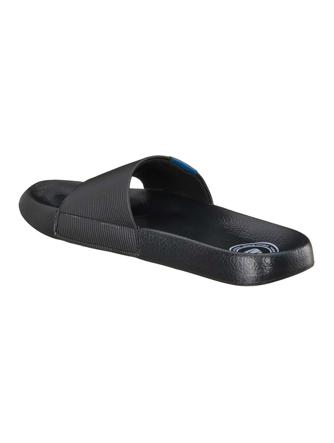 black synthetic & mesh slip on flip flops - 18264173 -  Standard Image - 2