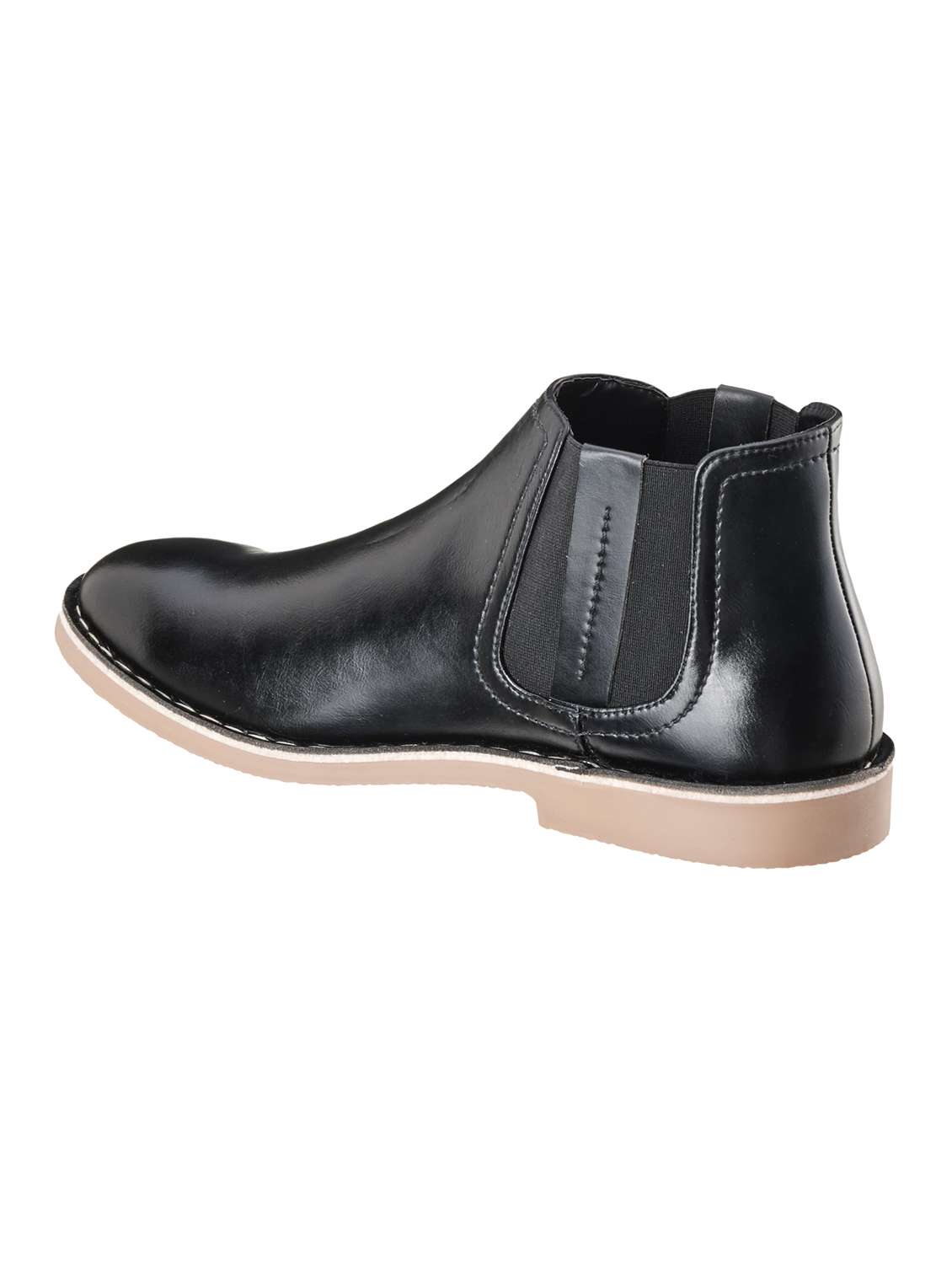 black synthetic slip on boots - 18264256 -  Standard Image - 2