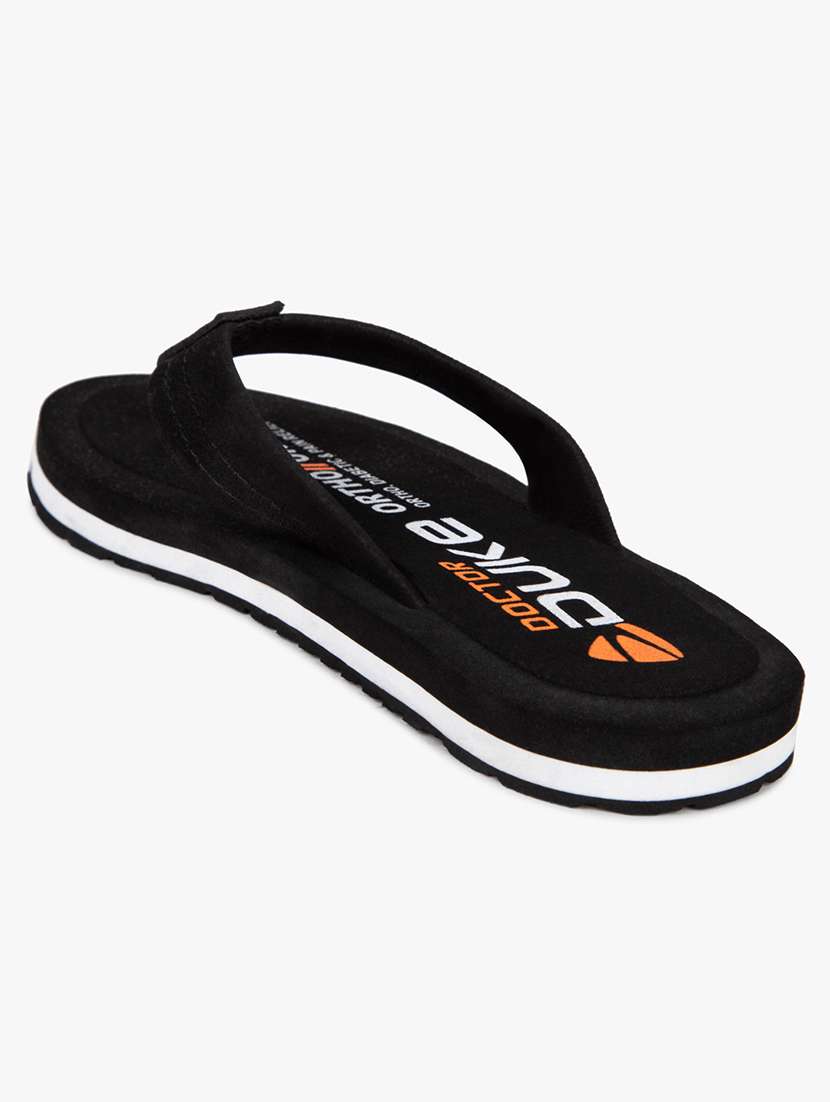 black synthetic & mesh slip on flip flops - 18264374 -  Standard Image - 2