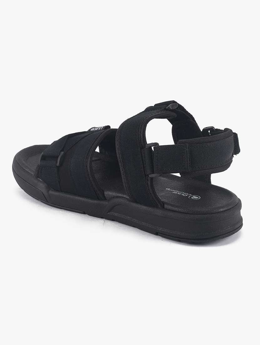 black synthetic & mesh slip on floaters - 18265594 -  Standard Image - 2