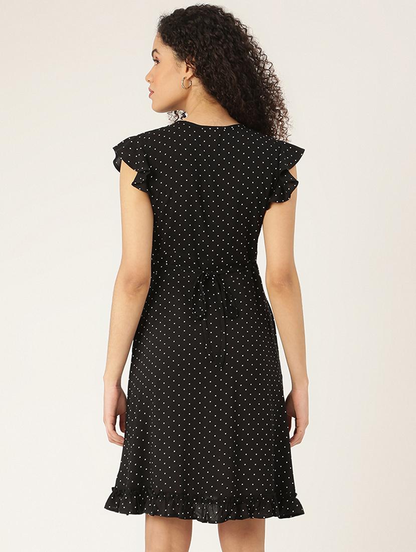 tie back neck printed a-line dress - 18266392 - Standard Image - 2
