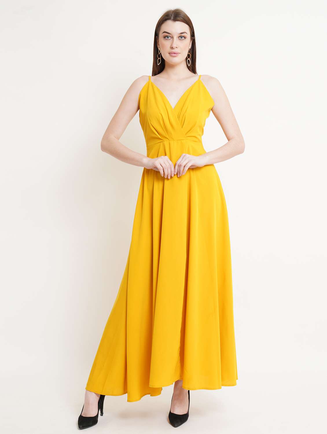 women's fit & flare solid dress