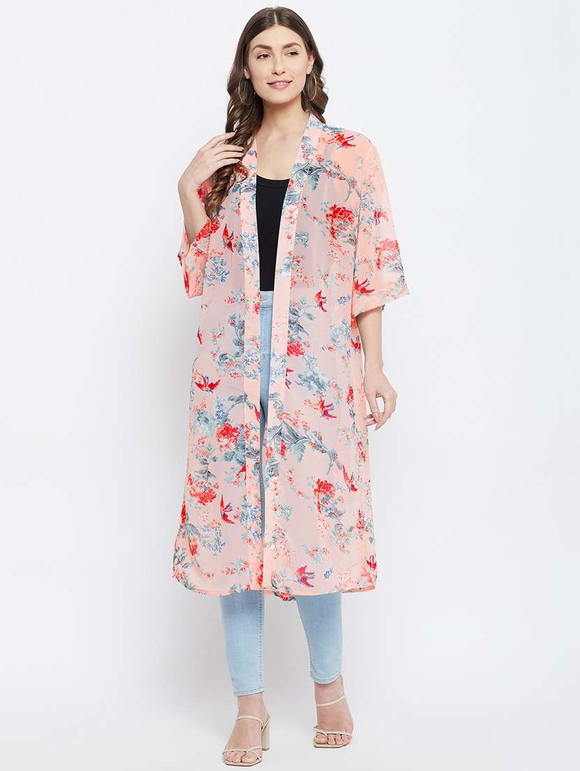 pink georgette shrug