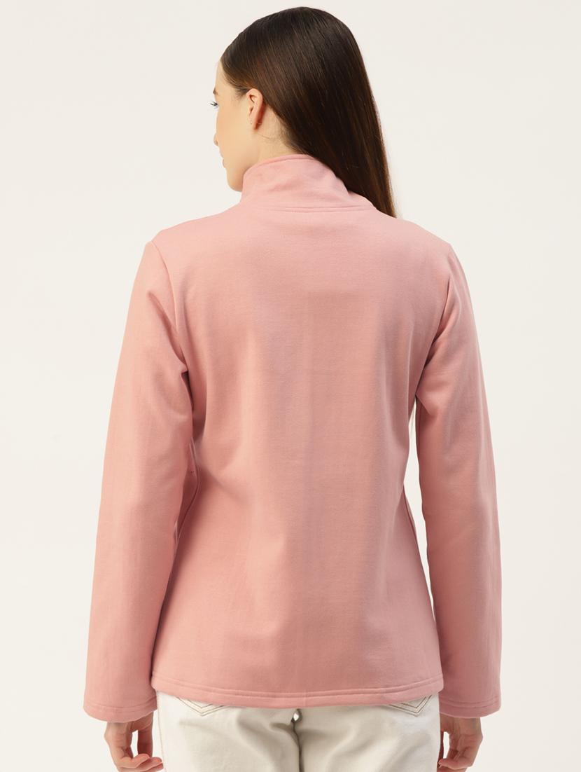 stand collar solid sweatshirt - 18267704 - Standard Image - 2