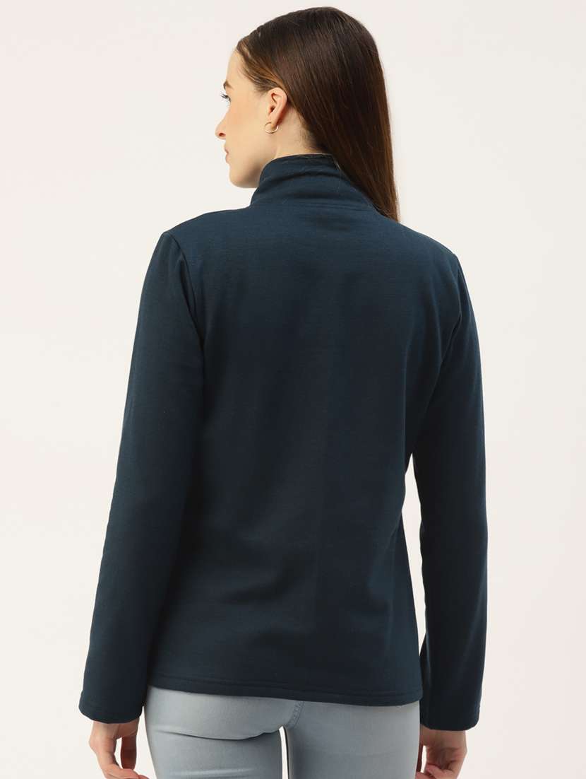 stand collar solid sweatshirt - 18267710 -  Standard Image - 2