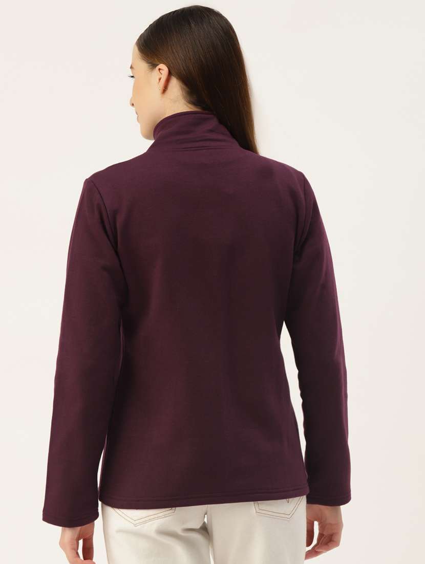 stand collar solid sweatshirt - 18267716 -  Standard Image - 2