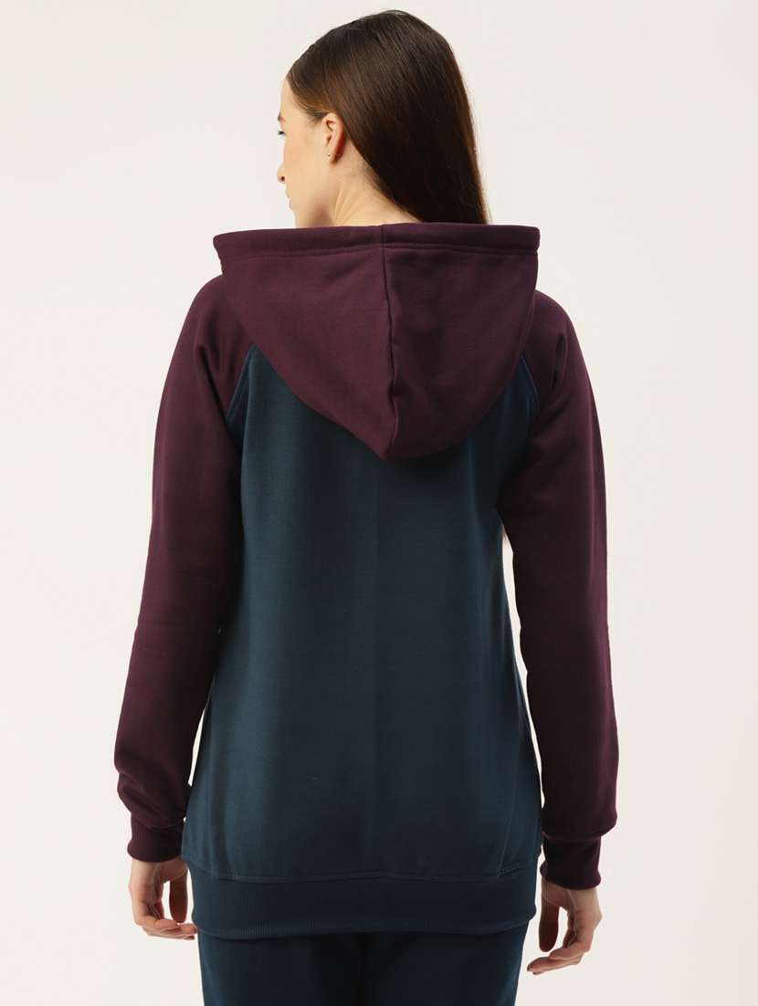 hooded neck color block sweatshirt - 18267818 -  Standard Image - 2