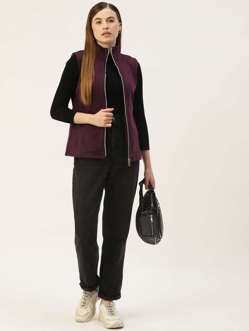 sleeveless solid regular jacket - 18267860 - Standard Image - 2