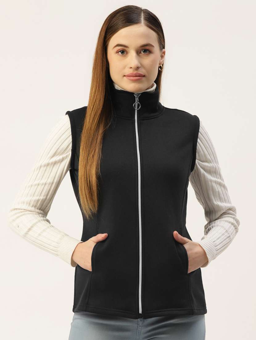 sleeveless solid regular jacket