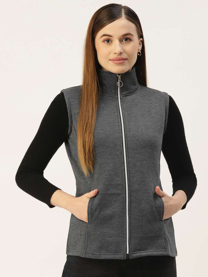 sleeveless solid regular jacket
