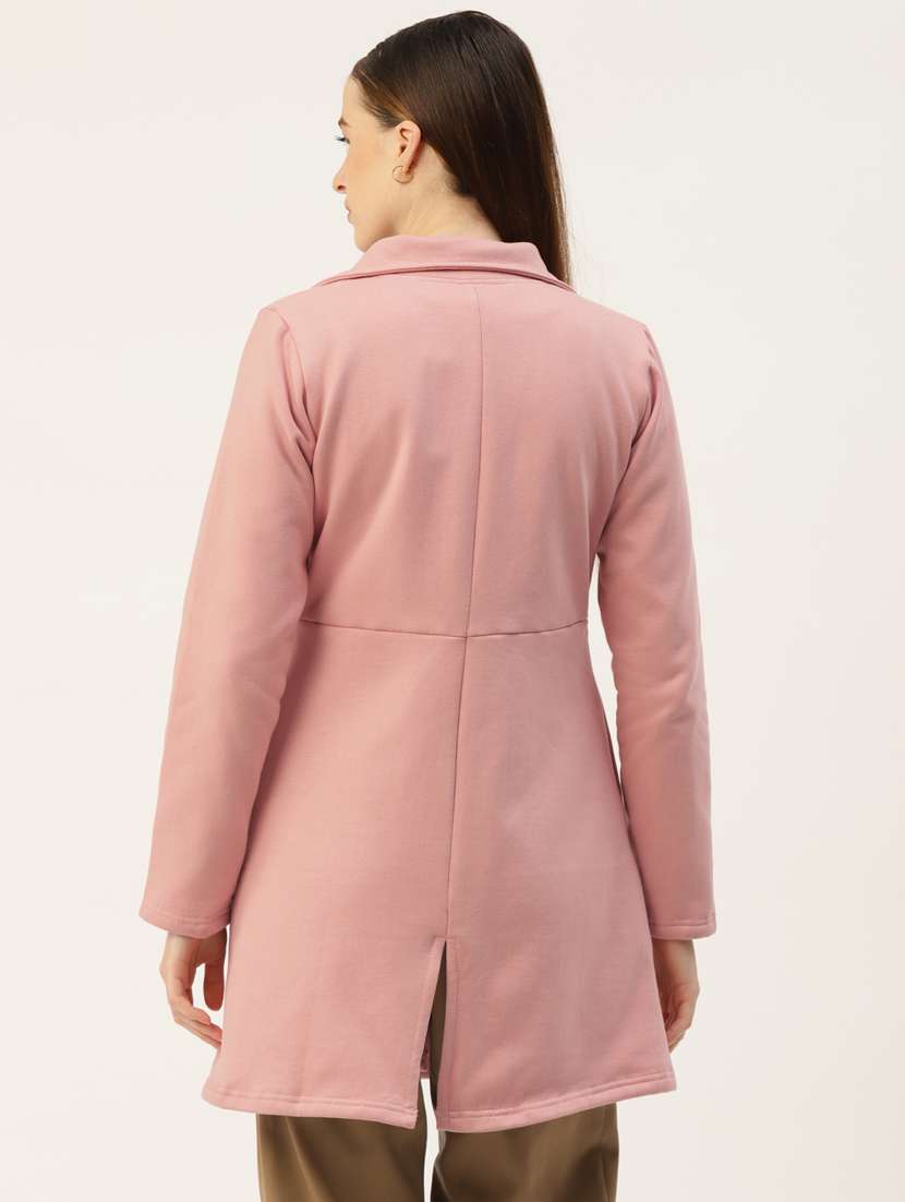 lapel neck solid regular coat - 18267884 - Standard Image - 2