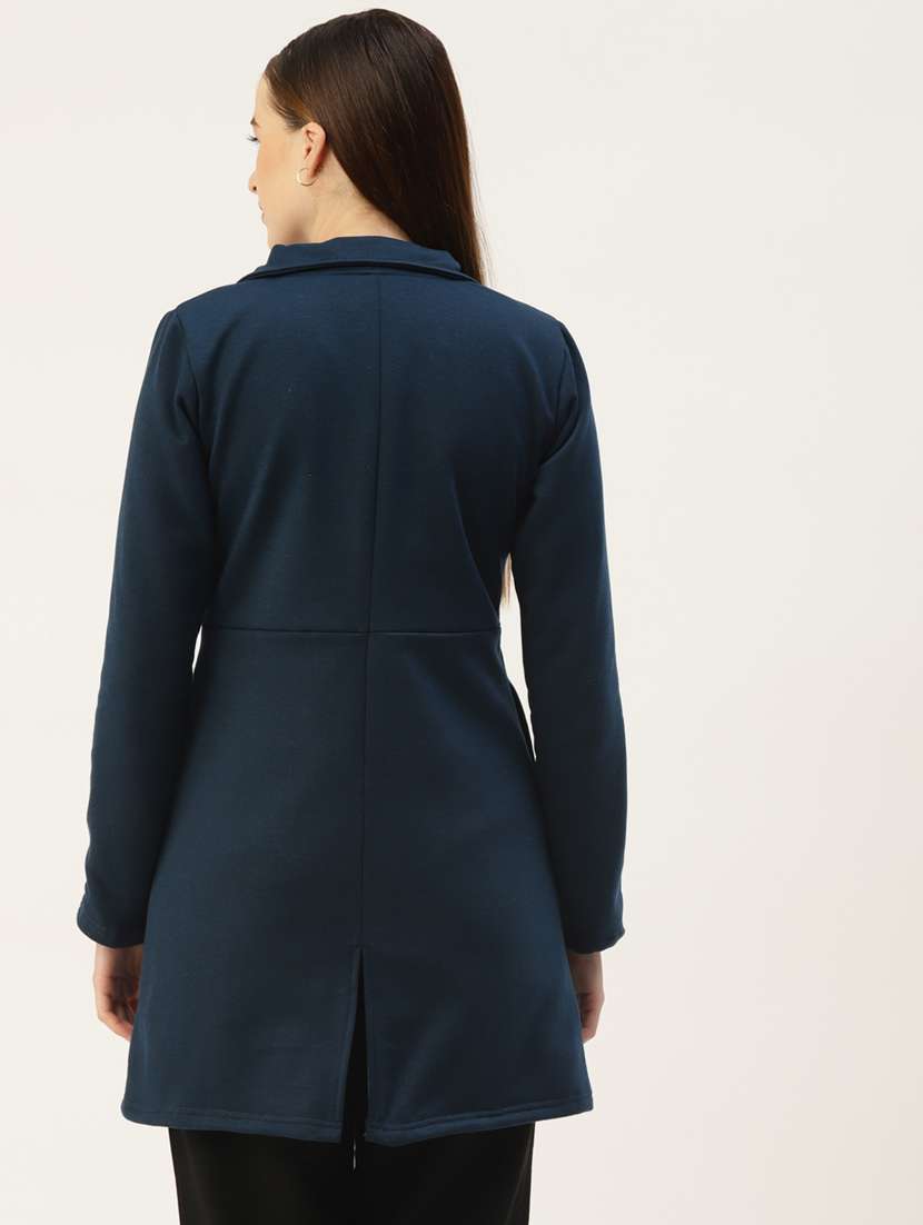 lapel neck solid regular coat - 18267890 -  Standard Image - 2