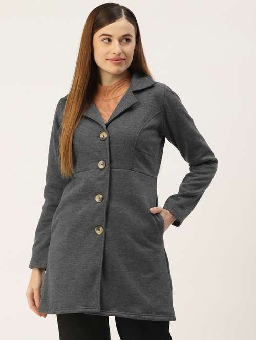 lapel neck solid regular coat - 18267914 -  Standard Image - 0