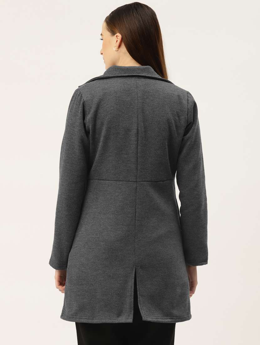 lapel neck solid regular coat - 18267914 -  Standard Image - 2