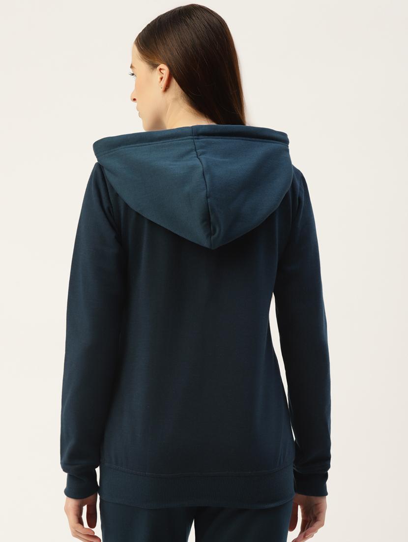 long sleeve solid hooded jacket - 18267926 - Standard Image - 2