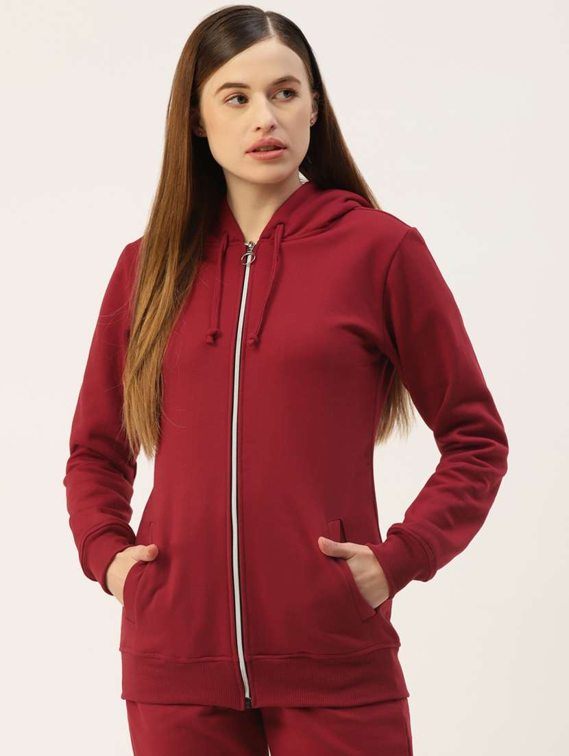 long sleeve solid hooded jacket